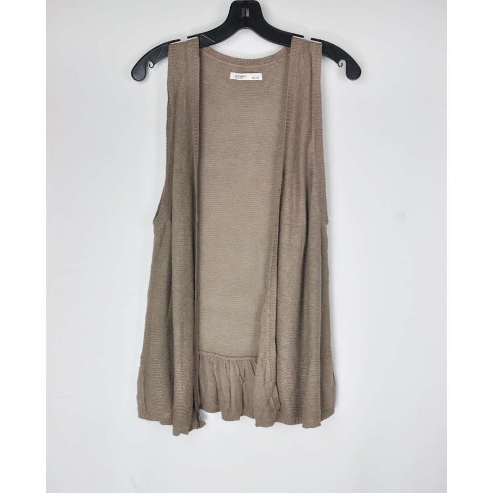 Gap Brown Gray Sweater Vest Linen Cardigan Top